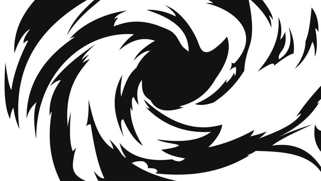 Abstract anime fire vortex effect with swirling flame-like spiral motion and dark energy center. Dynamic manga-style whirlpool impact element for magic attacks, power effects, action scenes.