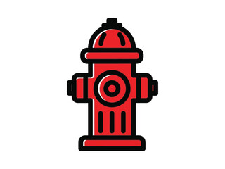 Naklejka premium Red fire hydrant stands tall, ready to provide water for emergencies.