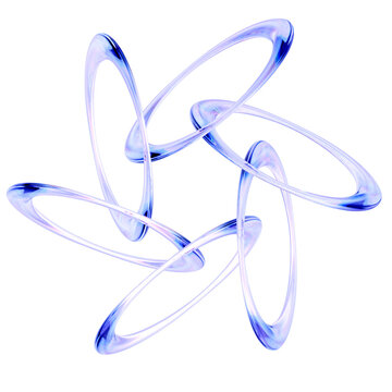 Y2K Glass 3D Interlocking Five Rings