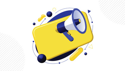 Naklejka premium 3D Vector Illustration of Yellow Lock with Blue Key in Abstract Digital Space