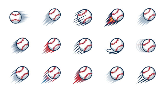 A dynamic illustration of baseballs flying through air with motion blur