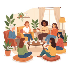 Fototapeta premium Diverse group of women in discussion during a meeting