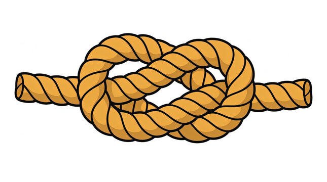 Bowline Knot Rope Illustration Closeup.