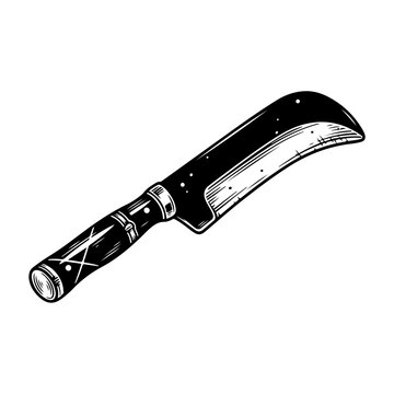 Vintage Cleaver Knife Illustration.