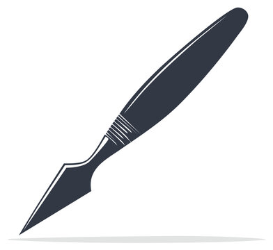 Scalpel illustration, surgical instrument, medical device, sharp blade for incision, medicine, clinic, hospital tool, precise dissection