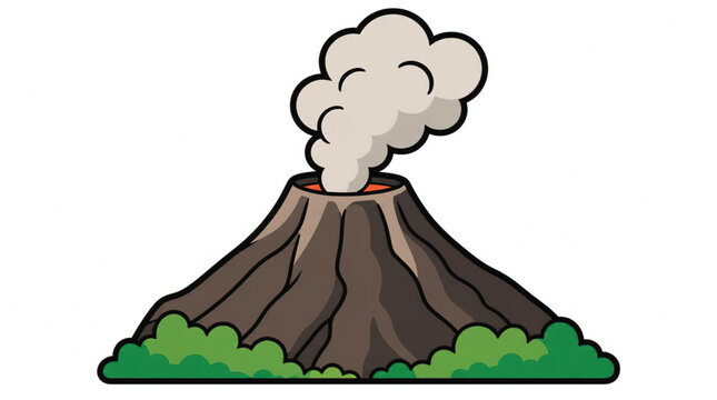 Erupting Volcano Mountain Landscape Formation.
