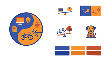 Fototapeta premium Yin Yang Bicycle Graphic Design.