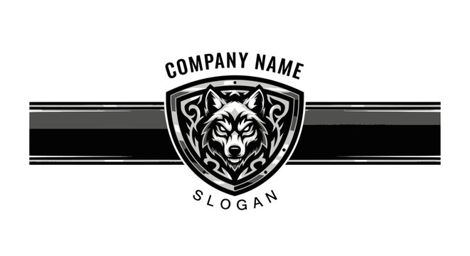 Brand Logo Design With Wolf Emblem And Bold Text