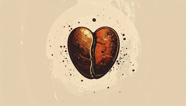 Coffee Bean Heart - A Symbol of Love and Warmth.