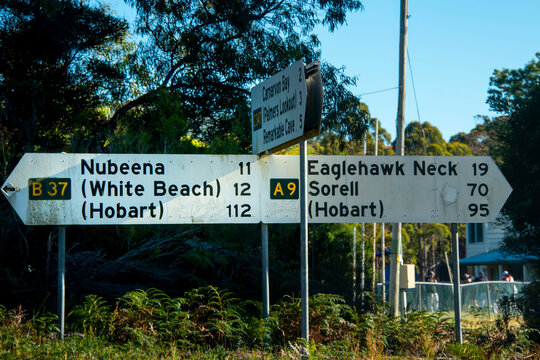 Road Sign on the Tasman Peninsula - Australia