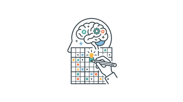 Creative Brainstorming and Strategic Planning Conceptual Illustration