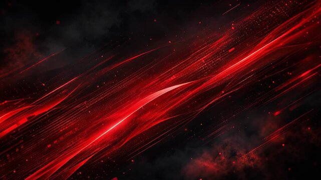 Abstract digital background with red and black dynamic light streaks