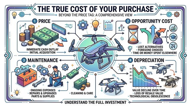 Infographic illustrating the total cost of ownership and investment
