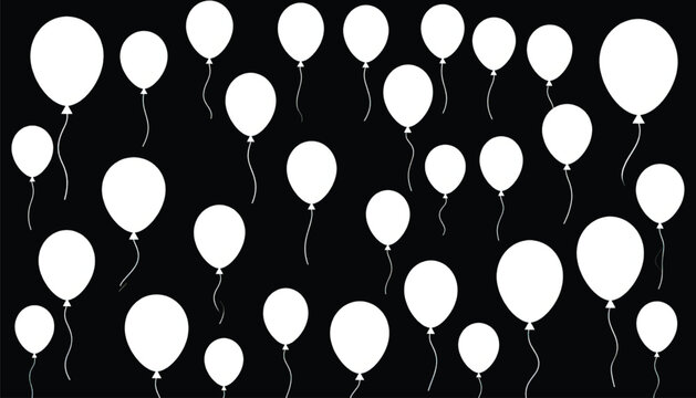 White Balloons Floating in Air.