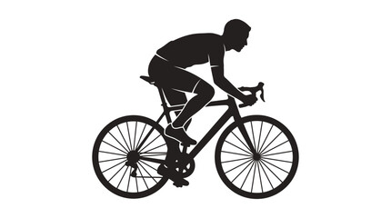 Naklejka premium cyclist riding bicycle silhouette bike rider sport fitness activity exercise health motion