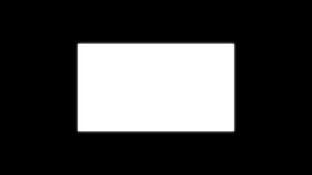 Minimal rectangle frame icon isolated on a black background. Clean geometric shape suitable for user interface design, web applications, presentation layouts, graphic design projects, placeholders,