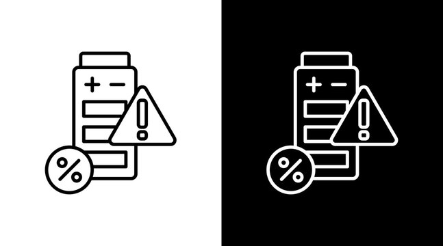 Battery Indicator Outline White Icon Set Design