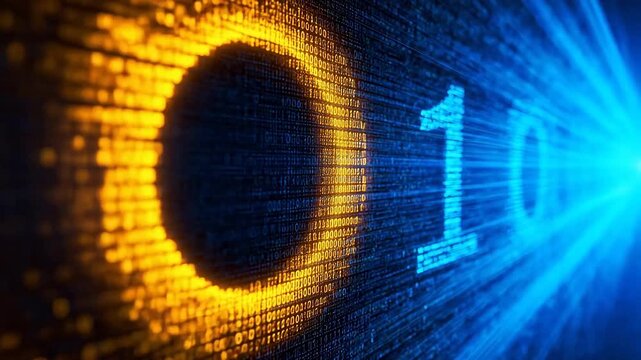 Binary code numbers zero and one