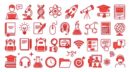 Education and Science Icons Set: Learning, Technology, and Discovery © Aziz