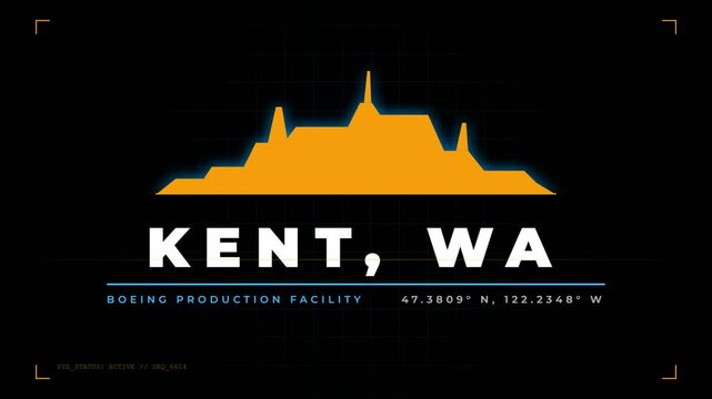 Kent washington location graphic with industrial facility text
