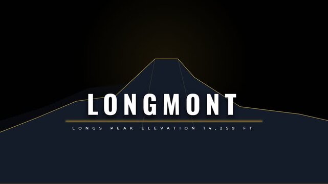 Mountain summit silhouette with elevation text and dark background
