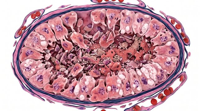 3D Microscopic Diagram of Acute Tubular Necrosis from Heatstroke