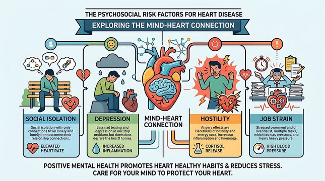 Psychosocial risk factors for heart disease and mind heart connection