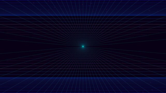 Futuristic Retro 80s Synthwave Neon Grid Motion Background