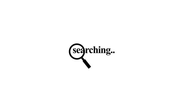 Magnifying glass searching animation loop seamless transition search animation zoom effect magnifier loop