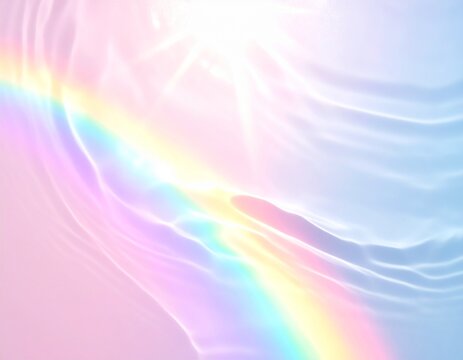 Holographic Pastel Liquid Wave Texture, Iridescent Flowing Abstract Background