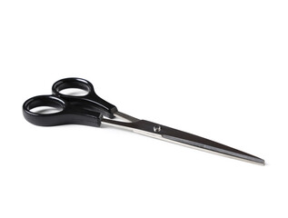 Obraz premium Black handled scissors on white background