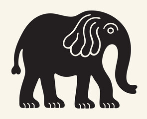 Fototapeta premium Abstract elephant Silhouette Collection – Organic Hand-Cut Vector Clipart