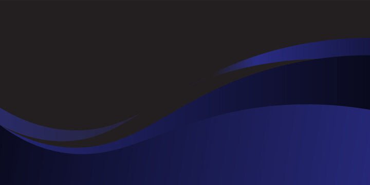 Abstract modern dark blue and black wave background. Elegant corporate tech template with smooth dynamic curves.