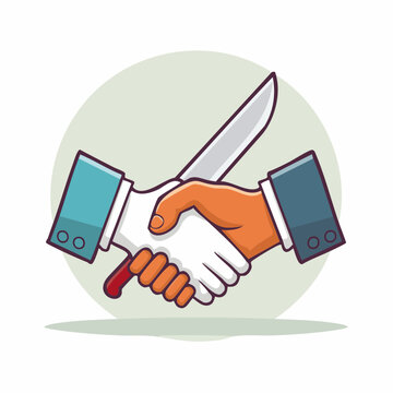Handshake with hidden knife, symbolizing betrayal