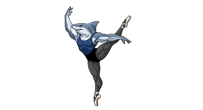 Elegant ballerina in mid leap performance.