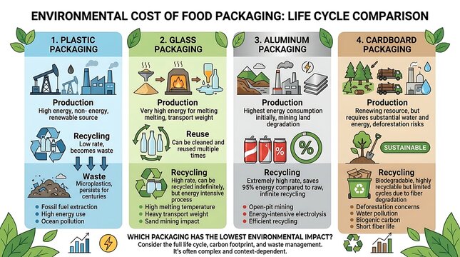 Life cycle comparison of food packaging materials environmental impact