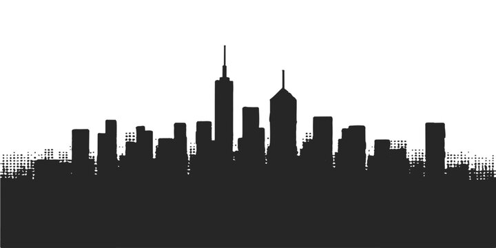 Minimalist urban cityscape vector illustration of a modern metropolis