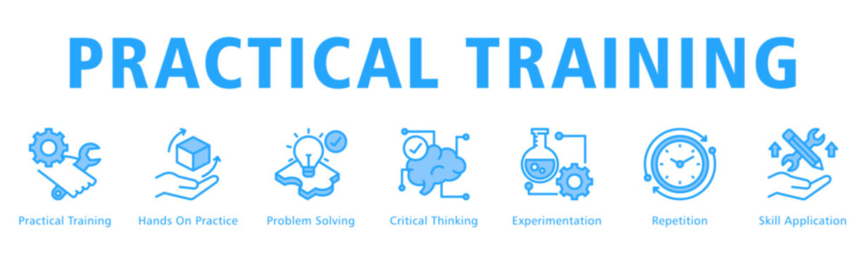 Practical Training Web Banner  icon vector illustration concept