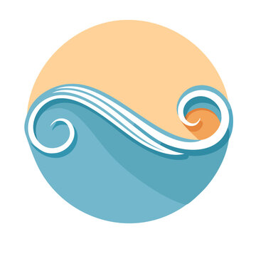 Flat design loading icon with blue and orange circles