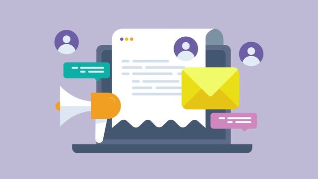 Sending email newsletter to customers, Sending email messages to subscribers 2d Animation Alpha Matte
