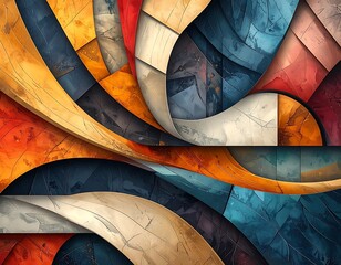 Fototapeta premium Vibrant abstract colorful swirling shapes art.