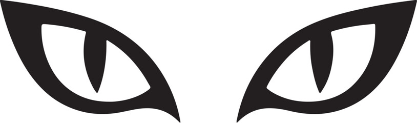 Stylized rainbow feline eye vector graphic, glowing predatory cat eye logo element © MohammadIqbal