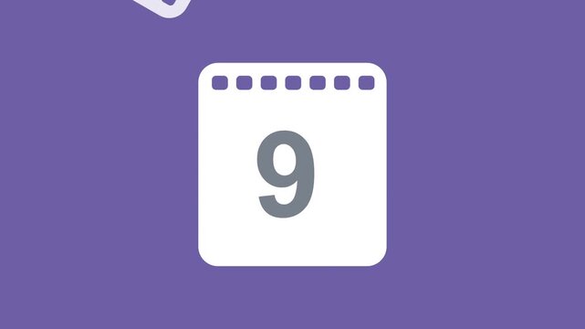 Ripped paper calendar to change in the month, Date counting calendar 2d animation with alpha matte