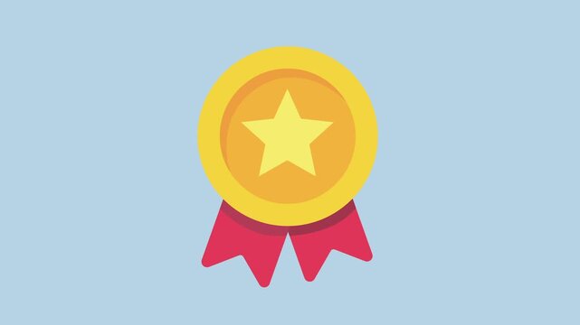 Medals awarded to winners of the sporting events 2d animation with alpha matte