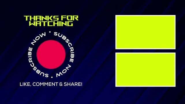 Animated End Screen Template with Subscribe Button