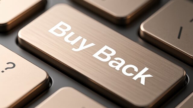 close-up of a premium key on a keyboard labeled "Buy Back"