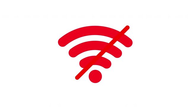 No internet connection icon animation. No Wi-Fi connection motion. No wi-fi internet error signal 4k video footage.
