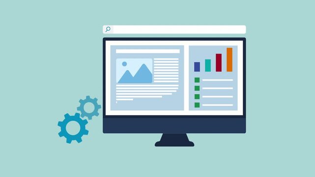 Search engine optimization SEO traffic analysis 2d animation with alpha matte