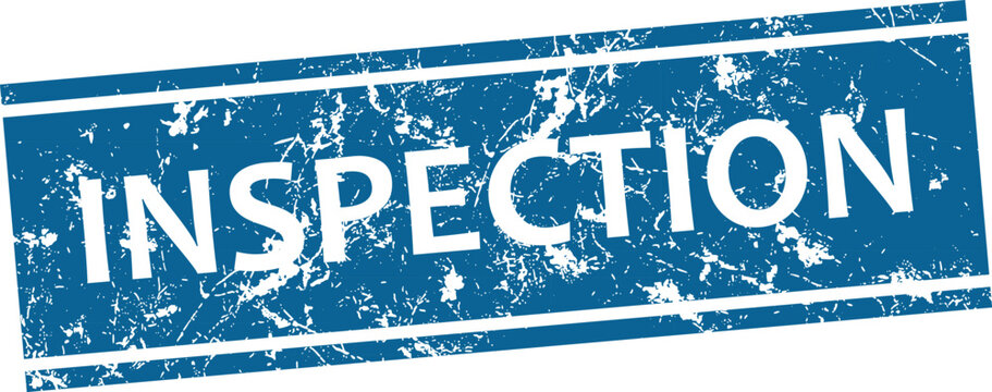 Inspection stamp grunge effect isolated on white quality control seal for reports and documentation