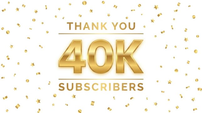 Golden 40k subscribers celebration with confetti